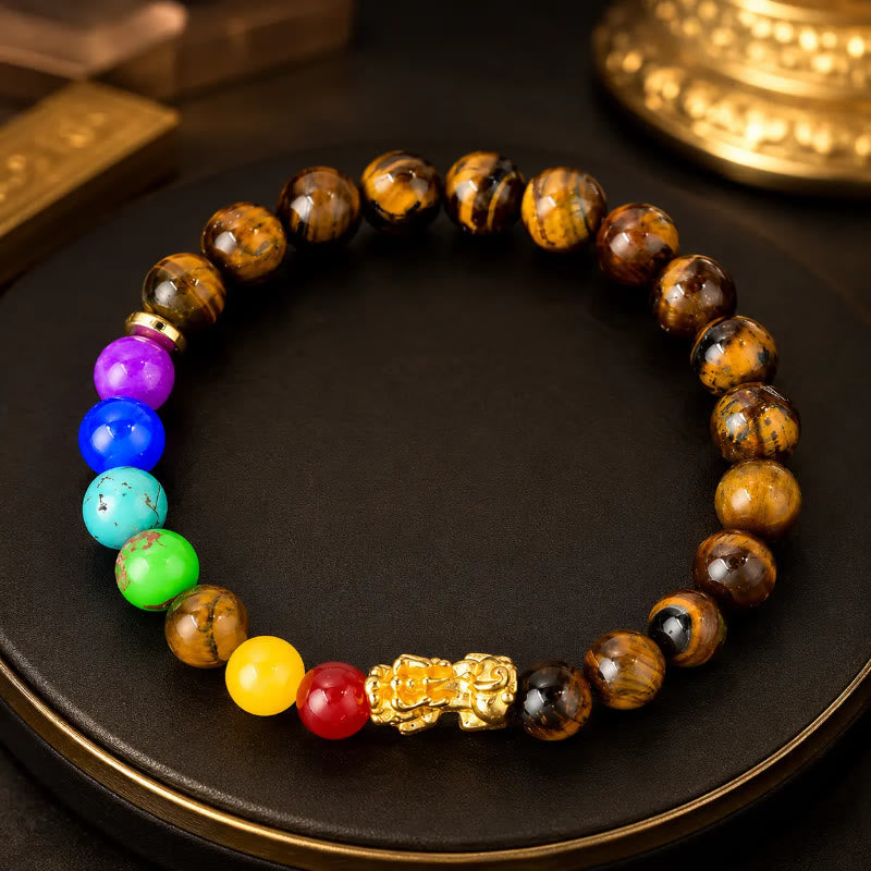FuAttract Wealth Protection & Abundance Tiger Eye Pixiu Six Crystal Bead Bracelet - image 2