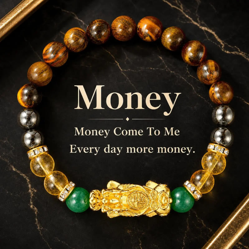 FuAttract Fortune Prosperity & Positive Energy Pixiu Tiger Eye Hematite Bracelet - 8mm - image 0