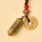 FuAttract Protection Prosperity & Blessing Brass Heart Sutra Five Emperor Coins Keychain - image 1