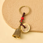 FuAttract Protection Prosperity & Blessing Brass Heart Sutra Five Emperor Coins Keychain - Heart Sutra Bell - image 6