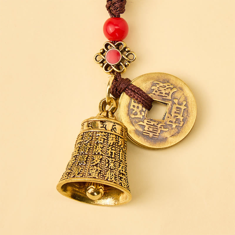 FuAttract Protection Prosperity & Blessing Brass Heart Sutra Five Emperor Coins Keychain - image 7