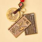 FuAttract Protection Prosperity & Blessing Brass Heart Sutra Five Emperor Coins Keychain - image 10