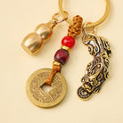 FuAttract Wealth Protection & Prosperity Brass Pixiu Calabash Keychain - image 1