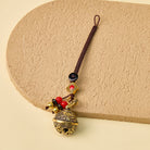 FuAttract Wealth Protection & Good Fortune Brass Suanni Bell Five Emperor Coins Car Keychain - Suanni Bell - image 3