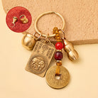 FuAttract Brass Chinese Zodiac Hundred Blessings Jar Guardian Buddha Five Emperor Coins Calabash Keychain - Ox - image 10