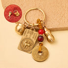 FuAttract Brass Chinese Zodiac Hundred Blessings Jar Guardian Buddha Five Emperor Coins Calabash Keychain - Tiger - image 12
