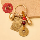 FuAttract Brass Chinese Zodiac Hundred Blessings Jar Guardian Buddha Five Emperor Coins Calabash Keychain - Dragon - image 16