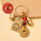 FuAttract Brass Chinese Zodiac Hundred Blessings Jar Guardian Buddha Five Emperor Coins Calabash Keychain - Goat - image 20