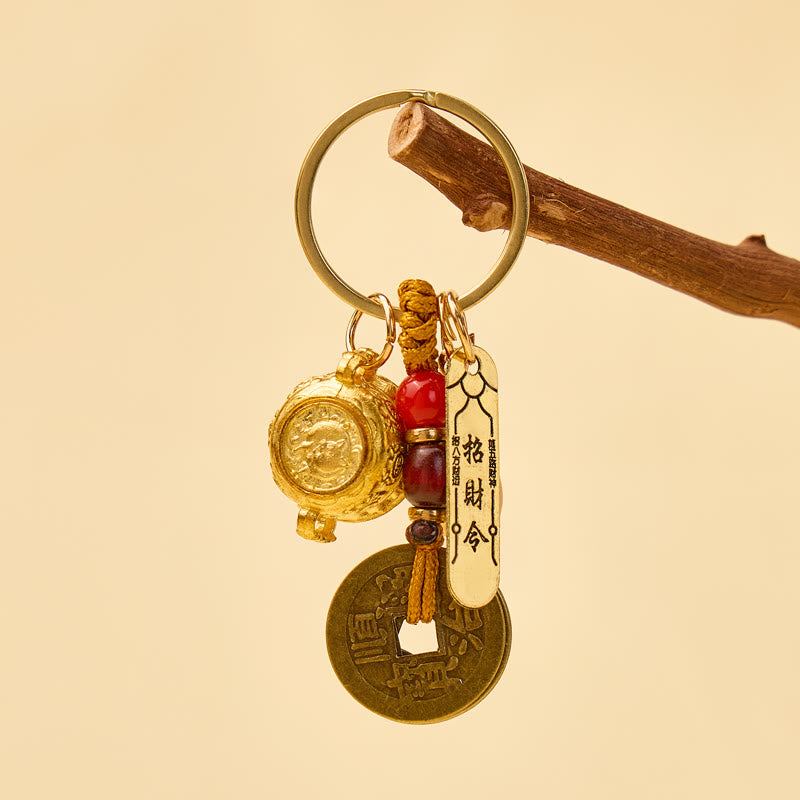 FuAttract Wealth Prosperity & Good Fortune Chinese Zodiac Treasure Bowl Keychain - image 2