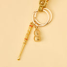 FuAttract Protection Luck & Safe Brass Chinese Zodiac Calabash Ear Pick Bird Clip Keychain - image 1