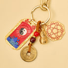 FuAttract Guardian & Good Luck Zinc Alloy  Chinese Zodiac Calabash Bagua Mirror Keychain - image 1