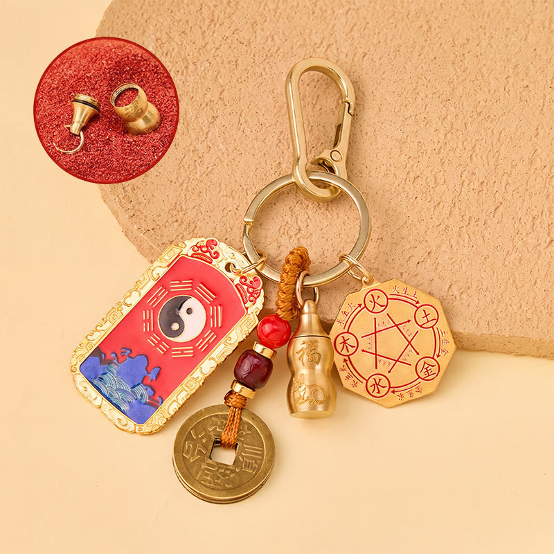 FuAttract Guardian & Good Luck Zinc Alloy  Chinese Zodiac Calabash Bagua Mirror Keychain - Rabbit - image 10