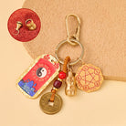 FuAttract Guardian & Good Luck Zinc Alloy  Chinese Zodiac Calabash Bagua Mirror Keychain - Horse - image 13
