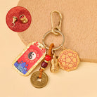 FuAttract Guardian & Good Luck Zinc Alloy  Chinese Zodiac Calabash Bagua Mirror Keychain - Dog - image 17