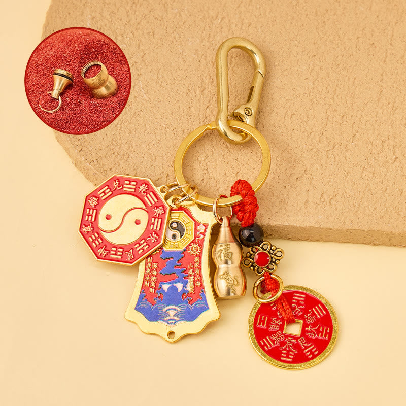 FuAttract Peace Wealth & Safety Zinc Alloy Chinese Zodiac Calabash House Protection Amulet Keychain - Monkey - image 0