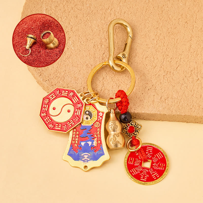 FuAttract Peace Wealth & Safety Zinc Alloy Chinese Zodiac Calabash House Protection Amulet Keychain - Snake - image 14