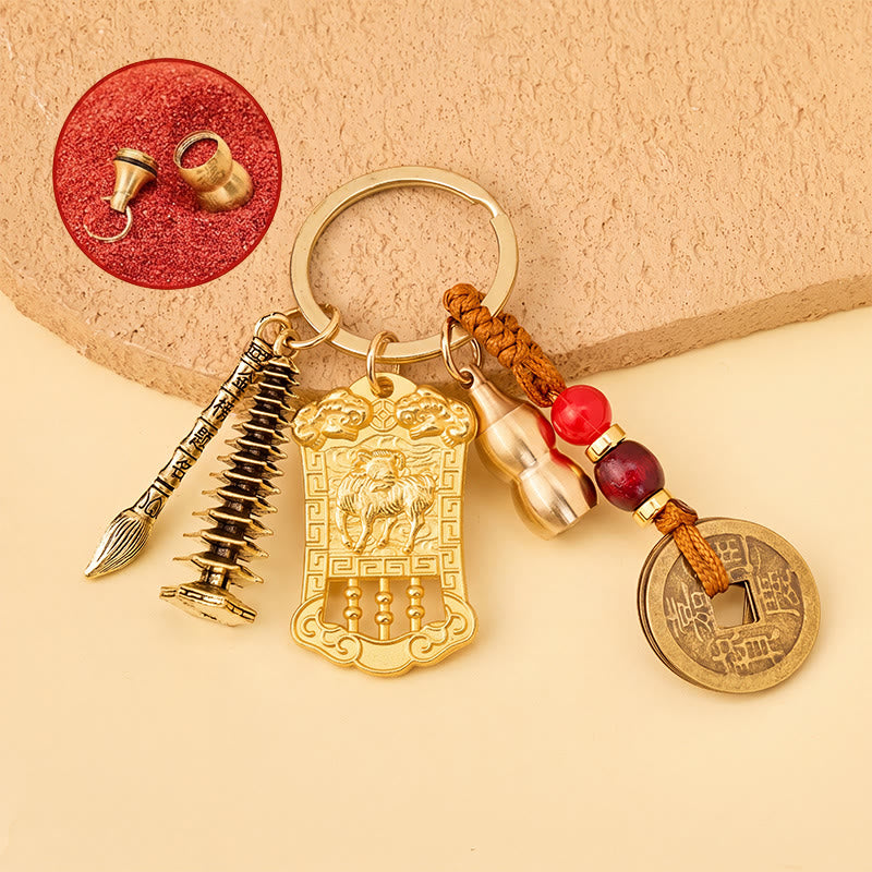 FuAttract Wealth Success & Achievement Brass Chinese Zodiac Abacus Lucky Keychain - Goat - image 20