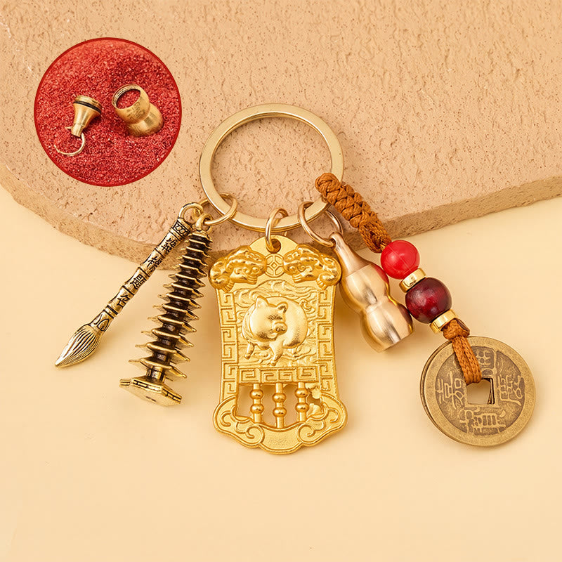 FuAttract Wealth Success & Achievement Brass Chinese Zodiac Abacus Lucky Keychain - Pig - image 28