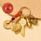FuAttract Prosperity Luck & Fortune Brass Chinese Zodiac Blessing Axe Keychain With Pixiu - Snake - image 0