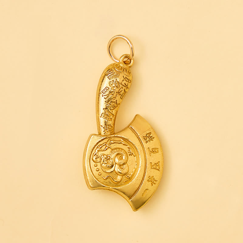 FuAttract Prosperity Luck & Fortune Brass Chinese Zodiac Blessing Axe Keychain With Pixiu - image 2