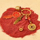 FuAttract Wealth & Good Fortune Brass Chinese Zodiac Calabash Keychain With Seven Grains  - image 4