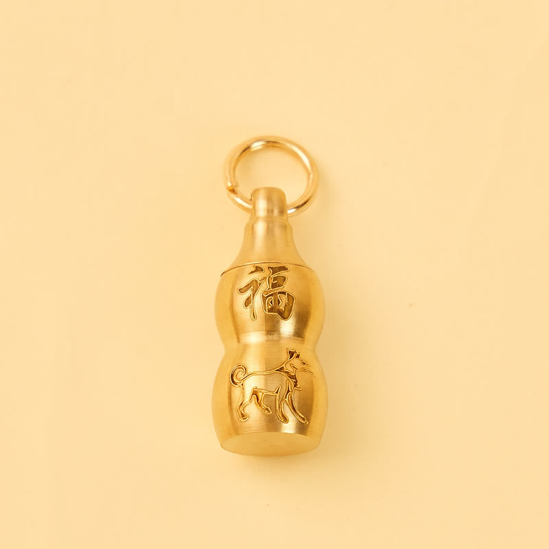 FuAttract Wealth & Good Fortune Brass Chinese Zodiac Calabash Keychain With Seven Grains  - image 27