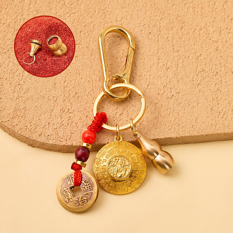 FuAttract Abundance Protection & Lucky Brass Chinese Zodiac Rotating Wealth Bowl Keychain - Tiger - image 13