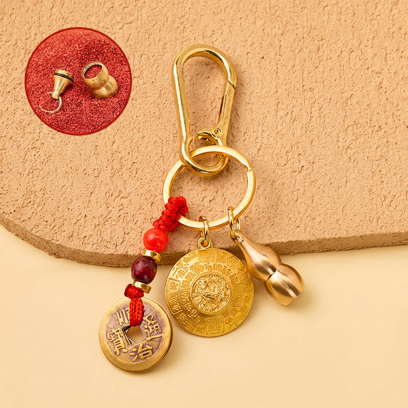 FuAttract Abundance Protection & Lucky Brass Chinese Zodiac Rotating Wealth Bowl Keychain - Rooster - image 25