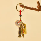 FuAttract Career Growth & Prosperity Brass Chinese Zodiac Chinese Keychain With Wenchang Talisman - image 2