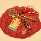 FuAttract Career Growth & Prosperity Brass Chinese Zodiac Chinese Keychain With Wenchang Talisman - image 3