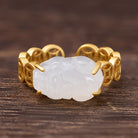 FuAttract Wealth Protection & Prosperity Hetian Jade Pixiu Coin Open Ring - image 1