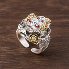 FuAttract Wealth Luck & Blessings Golden Toad Inlaid Vintage Ring - image 3