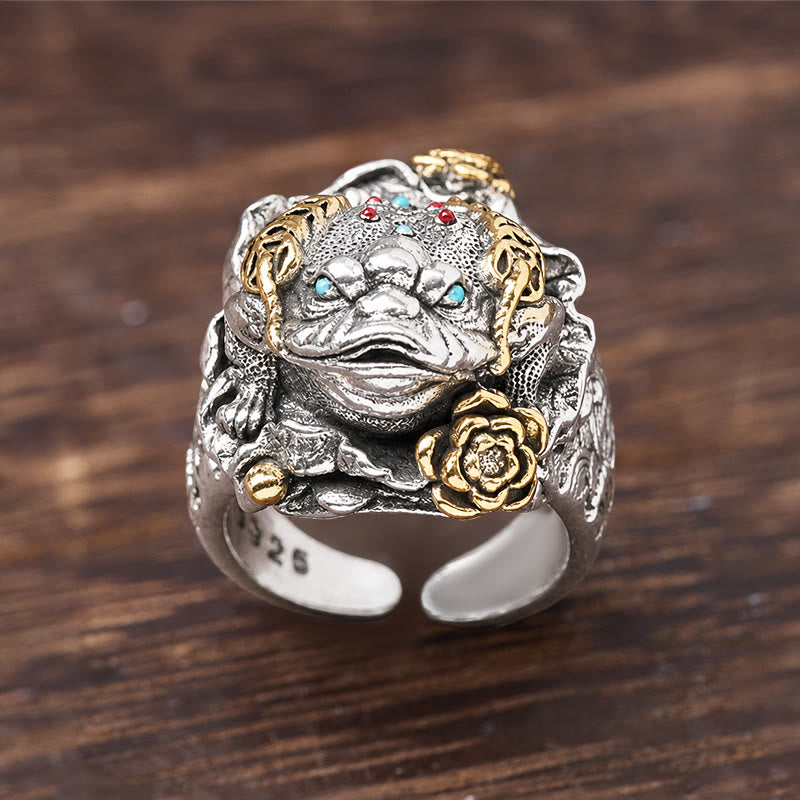 FREE Today: Wealth Luck & Blessings Golden Toad Inlaid Vintage Ring - Turquoise - image 6
