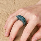 FuAttract Prosperity Protection & Harmony Natural Blue Jadeite Carved Pixiu Ring - image 4