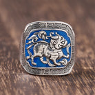 FuAttract Wealth Luck & Prosperity Copper Pixiu Vintage Open Ring - Enamel Pixiu - image 6