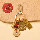 FuAttract Protection Luck & Safe Brass Chinese Zodiac Calabash Guardian Buddha Warding Talisman Keychain - Rat - image 0