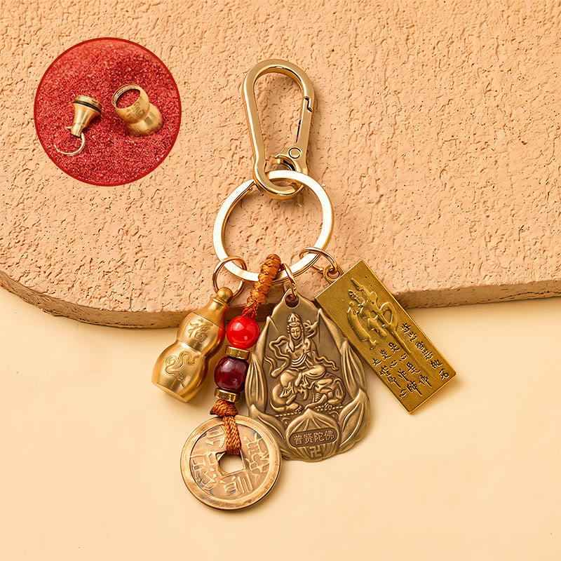 FuAttract Protection Luck & Safe Brass Chinese Zodiac Calabash Guardian Buddha Warding Talisman Keychain - Snake - image 16