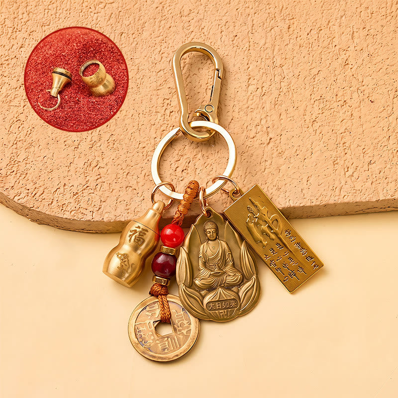 FuAttract Protection Luck & Safe Brass Chinese Zodiac Calabash Guardian Buddha Warding Talisman Keychain - Monkey - image 22