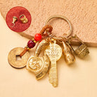 FuAttract Prosperity Luck & Fortune Brass Chinese Zodiac Blessing Axe Keychain With Pixiu - Monkey - image 24