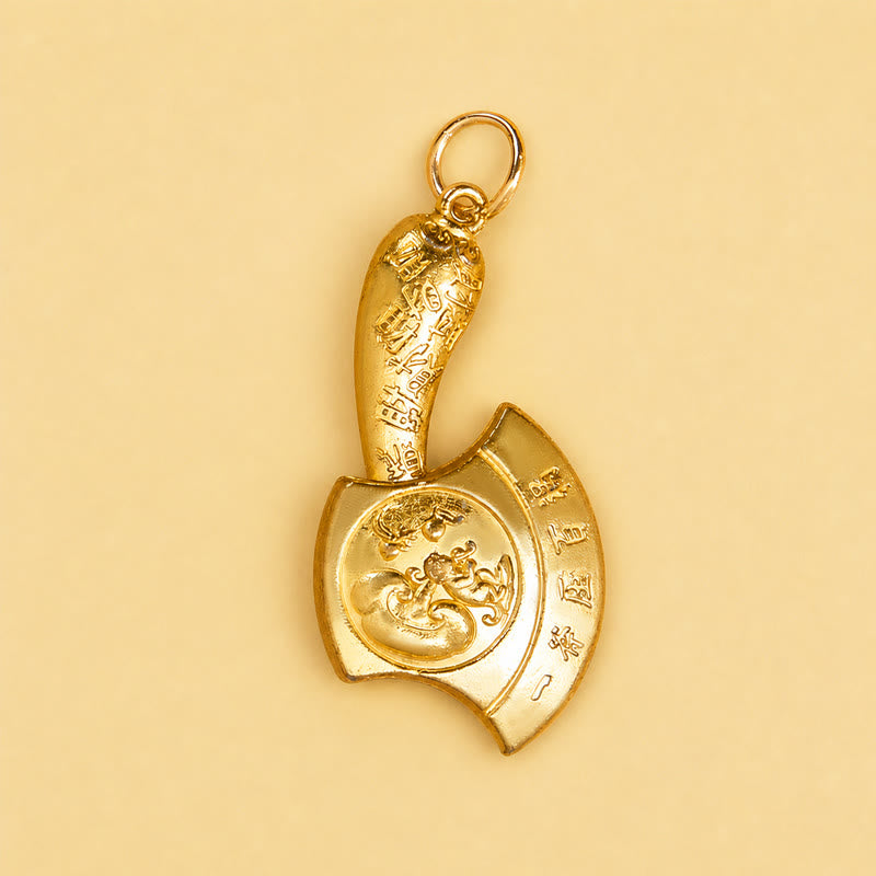 FuAttract Prosperity Luck & Fortune Brass Chinese Zodiac Blessing Axe Keychain With Pixiu - image 25