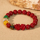 FuAttract Wealth Blessing & Protection Purple Gold Sand Five Wealth Gods Bracelet With Pixiu - image 1