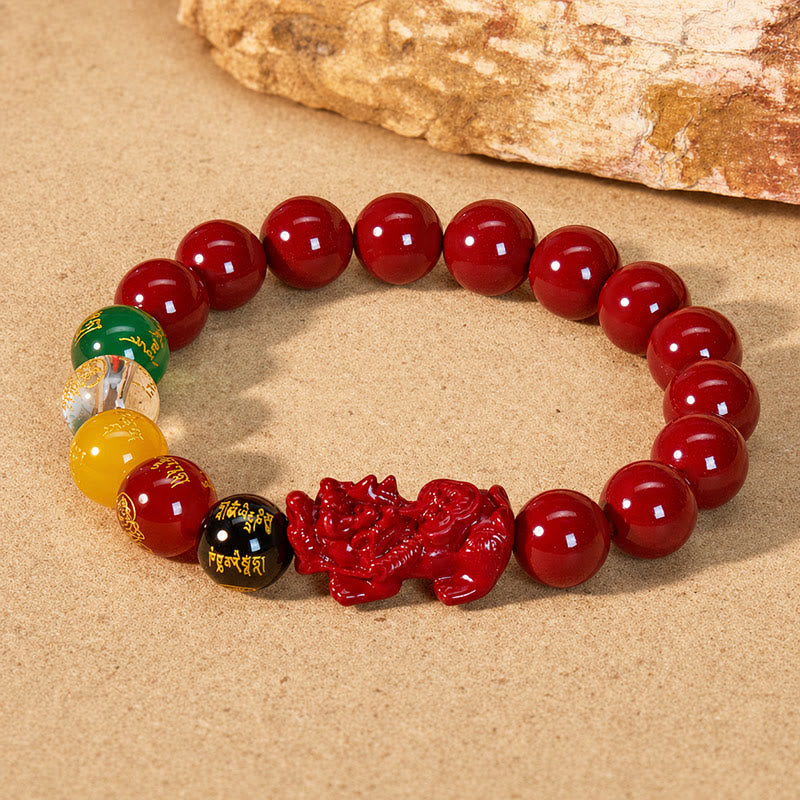 FuAttract Wealth Blessing & Protection Purple Gold Sand Five Wealth Gods Bracelet With Pixiu - image 1