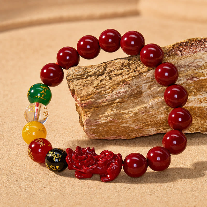 FuAttract Wealth Blessing & Protection Purple Gold Sand Five Wealth Gods Bracelet With Pixiu - image 2