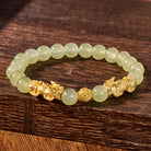 FuAttract Wealth Protection & Luck Golden Pixiu Hetian Jade Bead Bracelet - 10mm - image 0