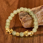 FuAttract Wealth Protection & Luck Golden Pixiu Hetian Jade Bead Bracelet - image 1