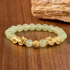 FuAttract Wealth Protection & Luck Golden Pixiu Hetian Jade Bead Bracelet - image 2