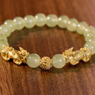 FuAttract Wealth Protection & Luck Golden Pixiu Hetian Jade Bead Bracelet - image 3