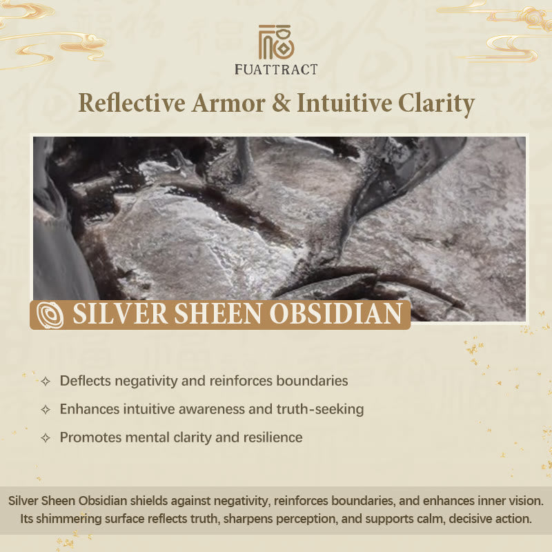 FuAttract Wishbeads Protection & Grounding – Silver Sheen Obsidian & Black Onyx Intention Bracelet - image 6