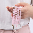 FuAttract Love Harmony & Emotional Balance 108 Rose Quartz Mala Beads Bracelet Necklace With Lotus Pendant - image 3
