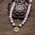 FuAttract Love Harmony & Emotional Balance 108 Rose Quartz Mala Beads Bracelet Necklace With Lotus Pendant - image 5